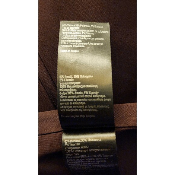 Karen Millen Leather Look Ponte Roma Pencil Skirt in Red Sz 4 Coated Knee Length - Picture 8 of 10